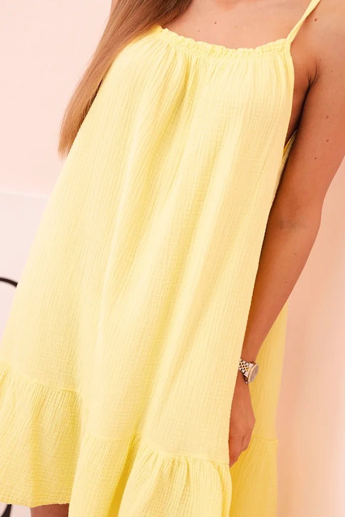 Women's muslin dress with straps T - 70 / – Yellow цвет / color | Lexline Fashion