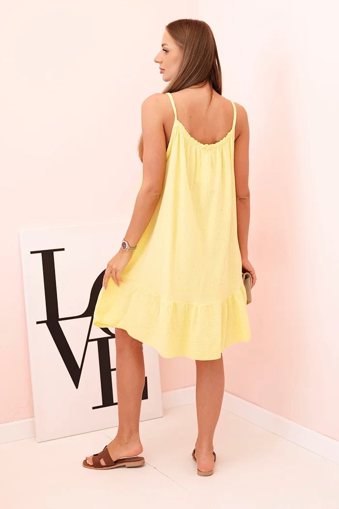 Women's muslin dress with straps T - 70 / – Yellow цвет / color | Lexline Fashion