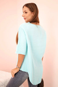 Women's muslin shirt with a button ART9225 / – Mint цвет / color | Lexline Fashion