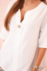 Women's muslin shirt with a button ART9225 / – White цвет / color | Lexline Fashion