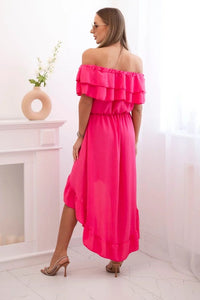 Women's off - the - shoulder dress with a longer back IT - 77 / – Pink цвет / color | Lexline Fashion