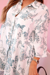 Women's patterned shirt with pocket ART208 - 1 / – Dark || Mint цвет / color | Lexline Fashion