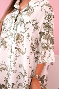 Women's patterned shirt with pocket ART208 - 1 / – Khaki цвет / color | Lexline Fashion