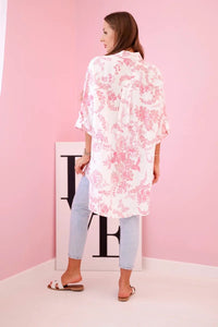 Women's patterned shirt with pocket ART208 - 1 / – Pink цвет / color | Lexline Fashion