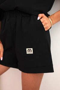 Women's punto set with short sleeves and loose shorts 7540 / – Brown цвет / color | Lexline Fashion