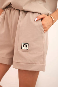 Women's punto set with short sleeves and loose shorts 7540 / – Brown цвет / color | Lexline Fashion