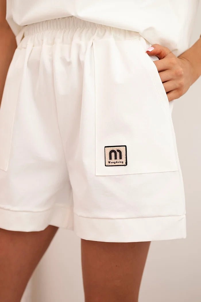 Women's punto set with short sleeves and loose shorts 7540 / – Brown цвет / color | Lexline Fashion