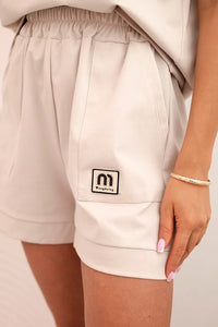 Women's punto set with short sleeves and loose shorts 7540 / – Brown цвет / color | Lexline Fashion