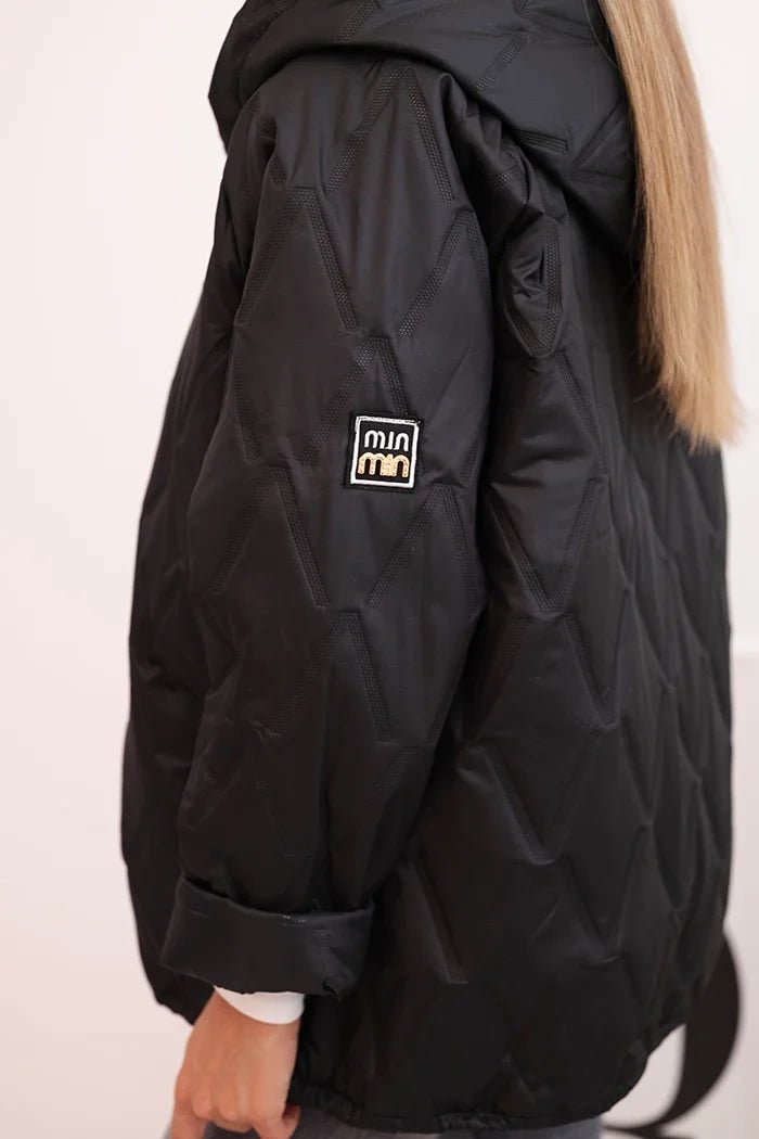 Women's quilted jacket with a hood 5680 / – Black цвет / color | Lexline Fashion