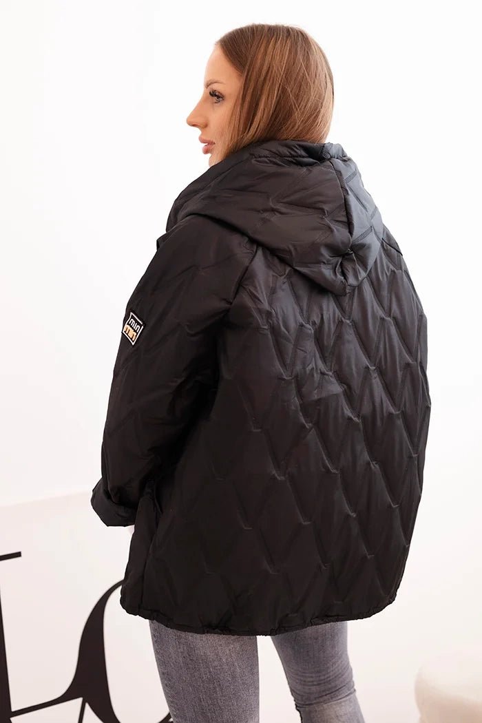 Women's quilted jacket with a hood 5680 / – Black цвет / color | Lexline Fashion