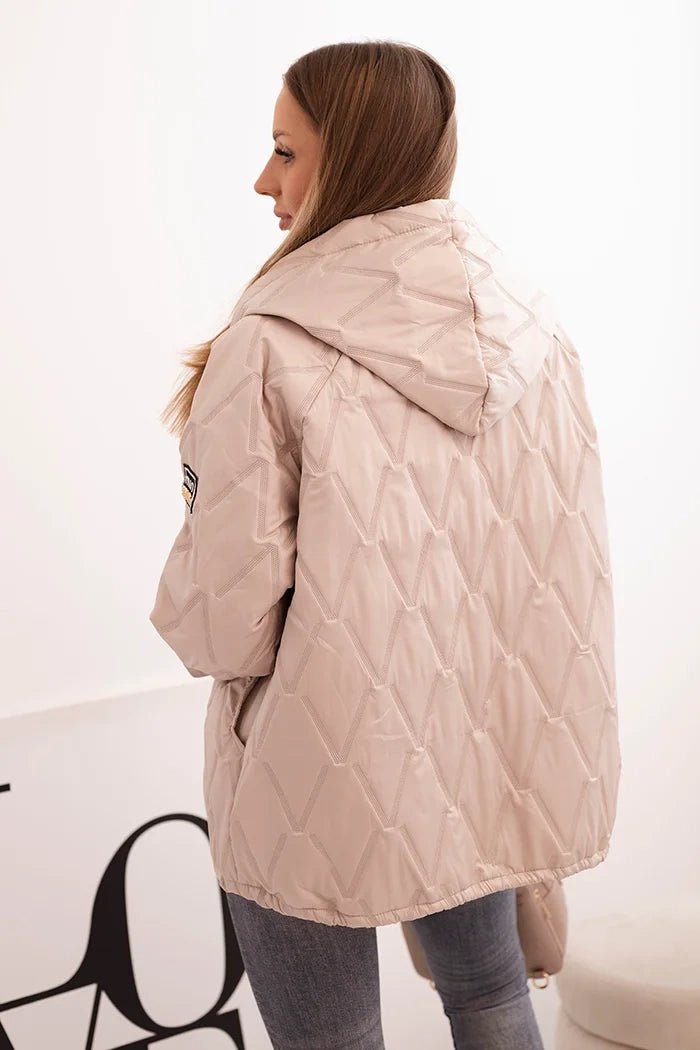 Women's quilted jacket with a hood 5680 / – Dark Beige цвет / color | Lexline Fashion