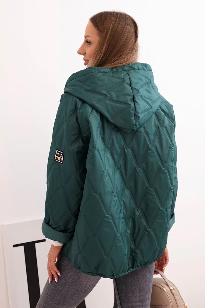 Women's quilted jacket with a hood 5680 / – Dark Green цвет / color | Lexline Fashion