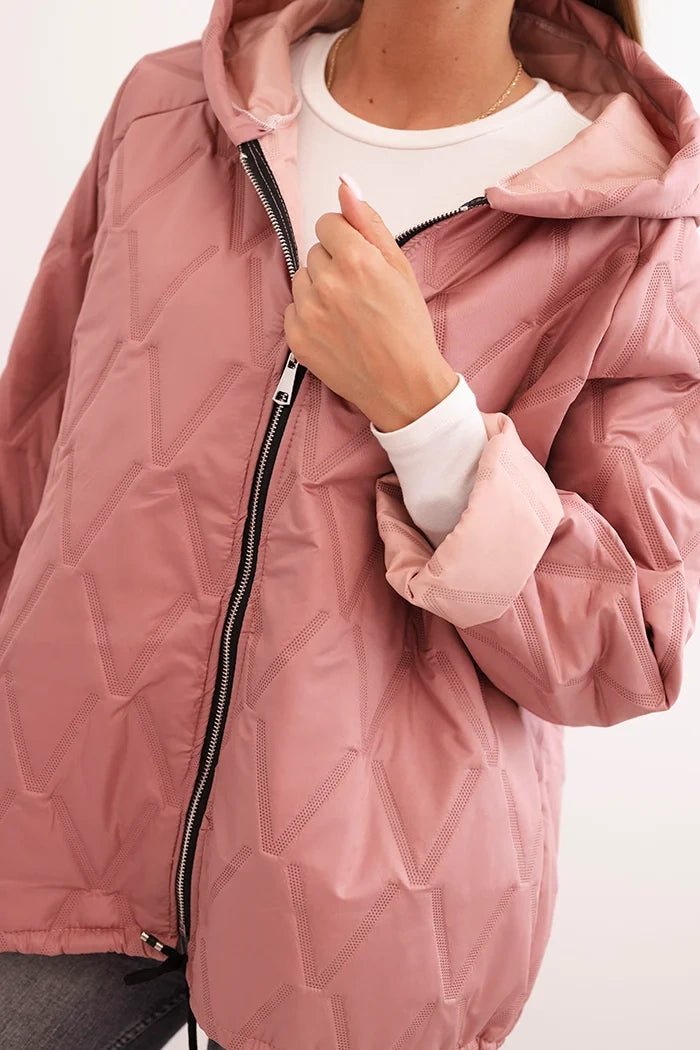 Women's quilted jacket with a hood 5680 / – Dark Pink цвет / color | Lexline Fashion