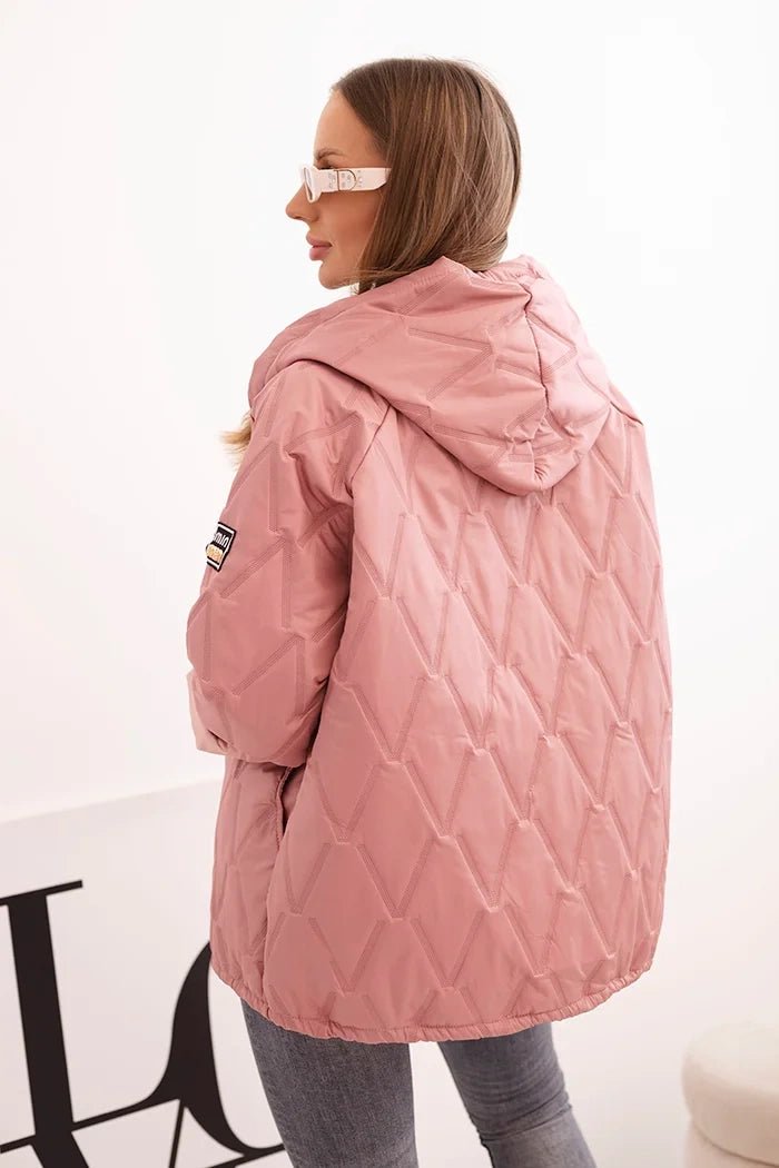 Women's quilted jacket with a hood 5680 / – Dark Pink цвет / color | Lexline Fashion
