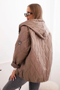 Women's quilted jacket with a hood 5680 / – Fango цвет / color | Lexline Fashion