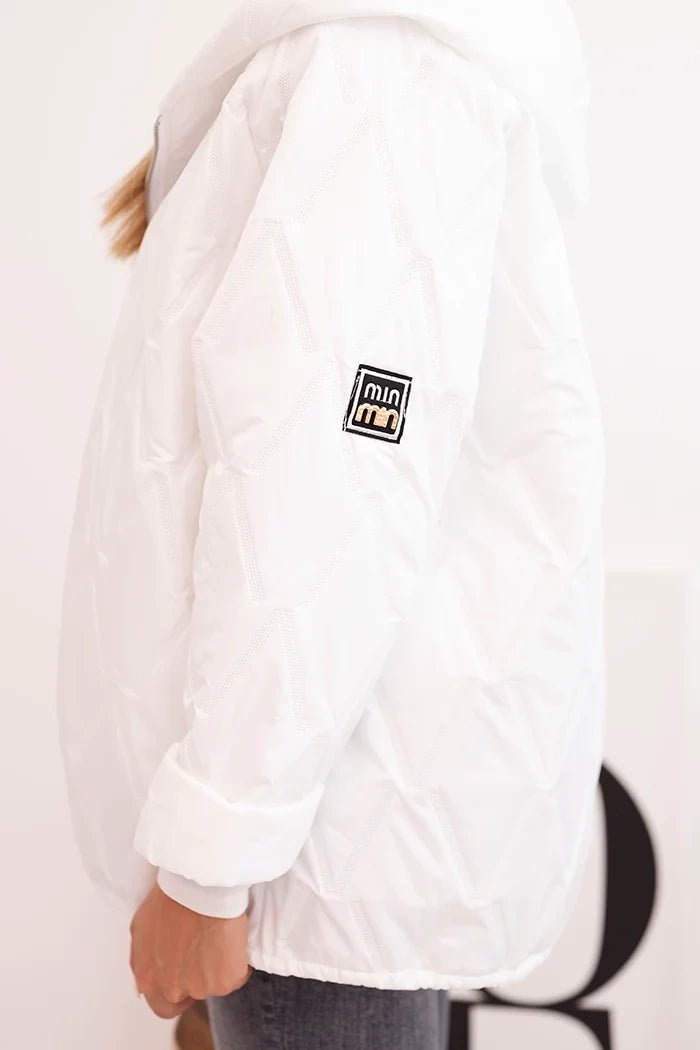 Women's quilted jacket with a hood 5680 / – White цвет / color | Lexline Fashion