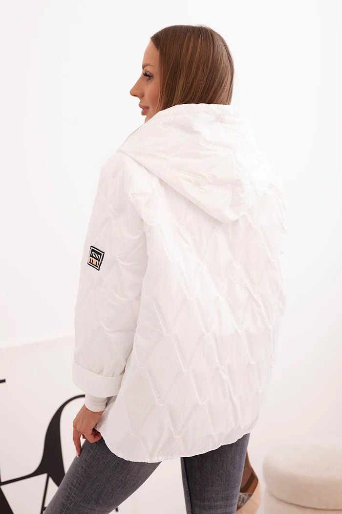 Women's quilted jacket with a hood 5680 / – White цвет / color | Lexline Fashion