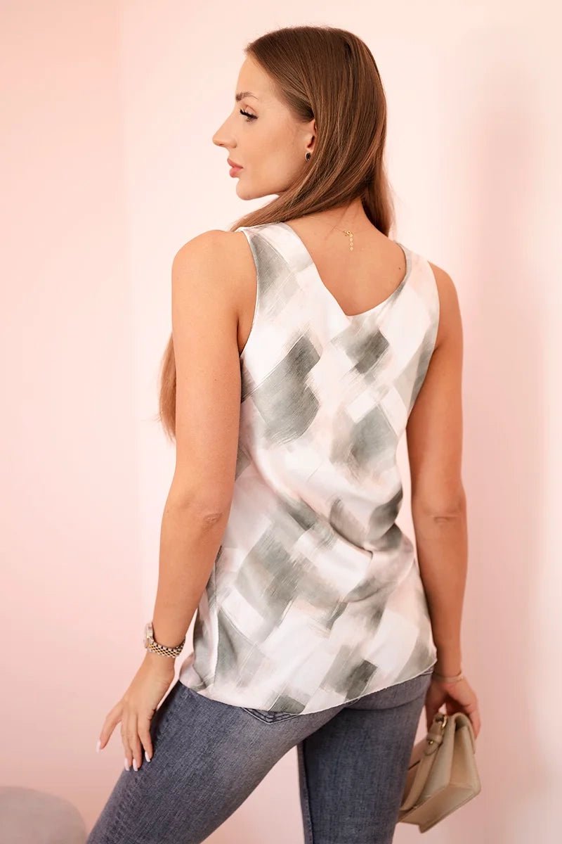 Women's satin blouse 769 / – Khaki цвет / color | Lexline Fashion