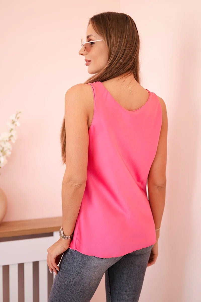 Women's satin blouse 7691 / – Pink цвет / color | Lexline Fashion