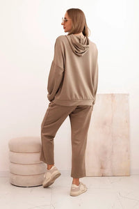 Women's set hoodie with pants and belt 7619 / – Brown цвет / color | Lexline Fashion