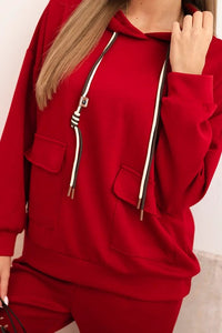 Women's set hoodie with pants and belt 7619 / – Brown цвет / color | Lexline Fashion