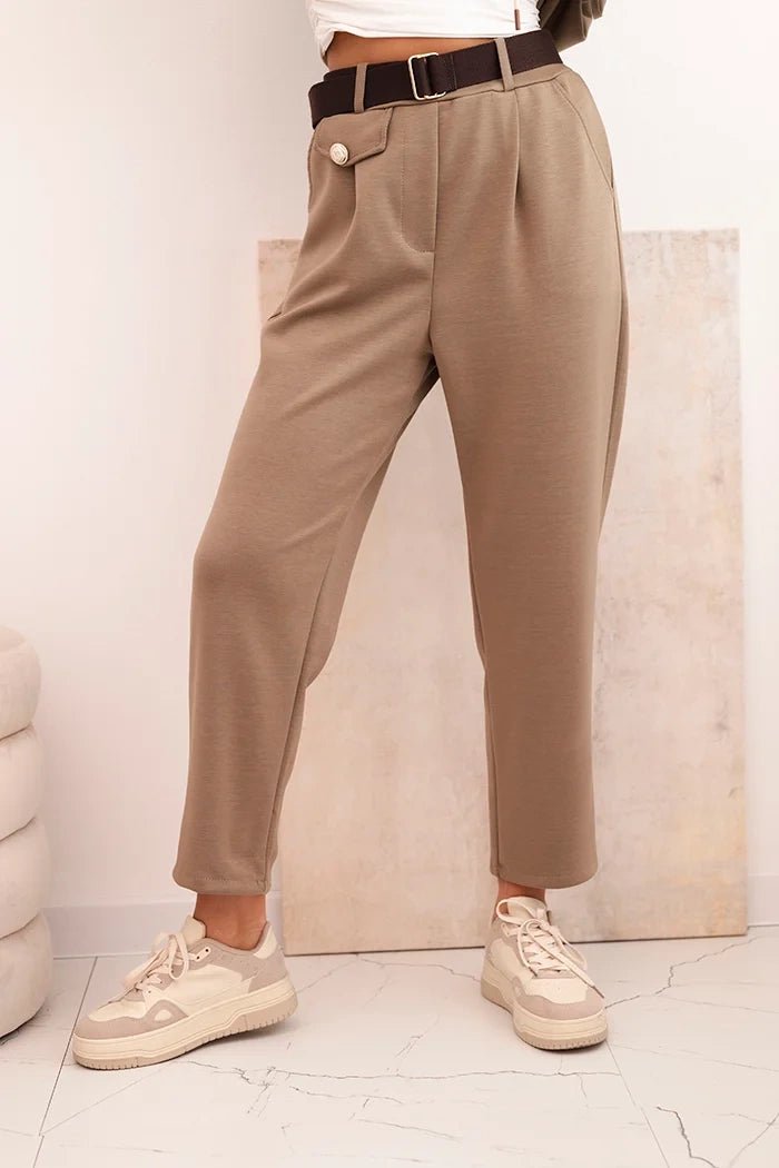 Women's set hoodie with pants and belt 7619 / – Brown цвет / color | Lexline Fashion