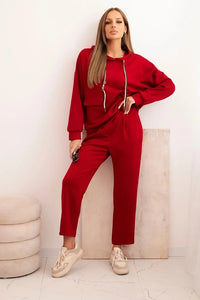 Women's set hoodie with pants and belt 7619 / – Brown цвет / color | Lexline Fashion