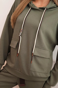 Women's set hoodie with pants and belt 7619 / – Brown цвет / color | Lexline Fashion