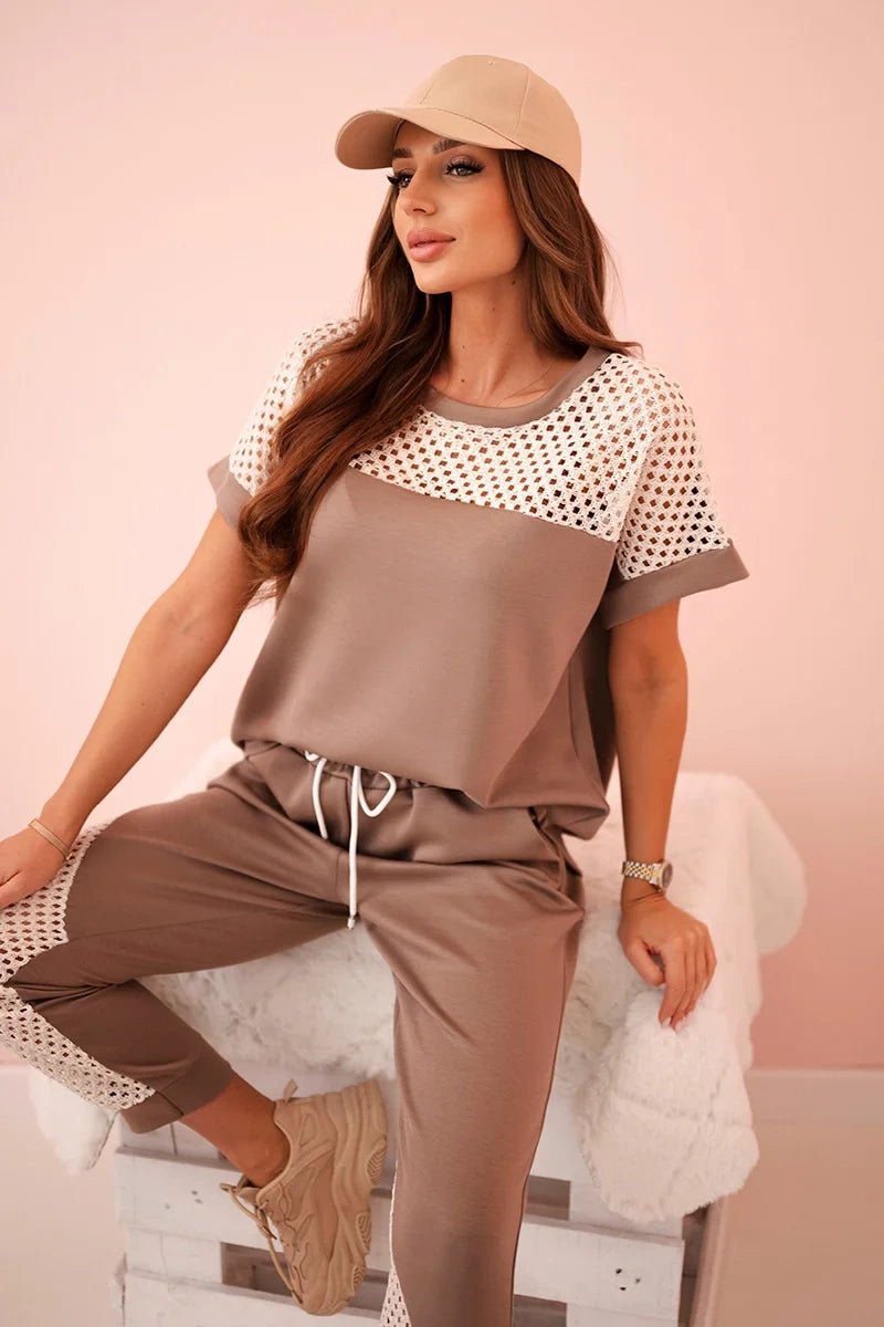 Women's set of Top and Pants ART52898 / – Camel цвет / color | Lexline Fashion