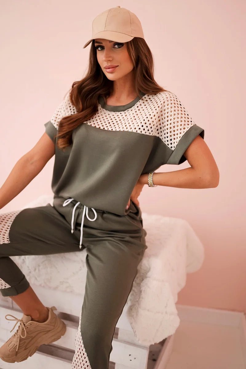 Women's set of Top and Pants ART52898 / – Khaki цвет / color | Lexline Fashion