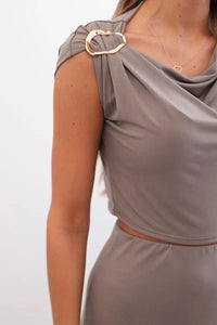 Women's set with a blouse and a skirt ART10092 / – Fango цвет / color | Lexline Fashion