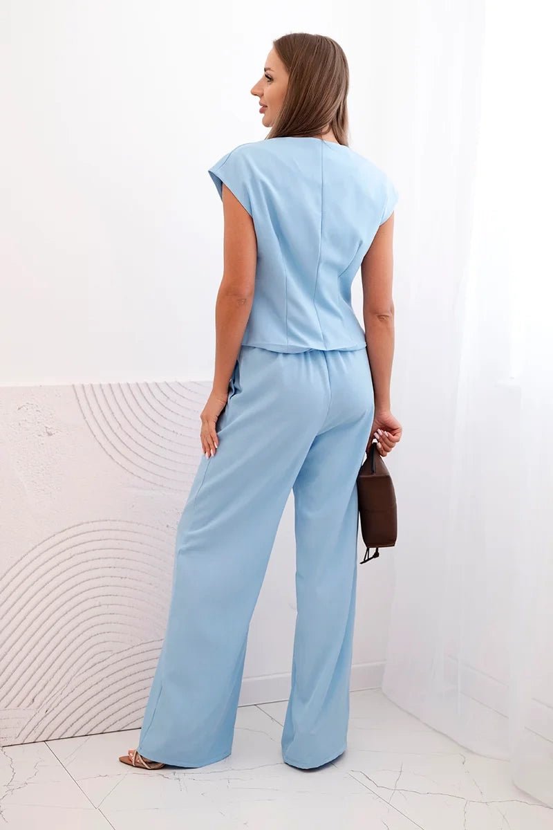 Women's set with a vest and wide - leg pants ART88551 / – Blue цвет / color | Lexline Fashion