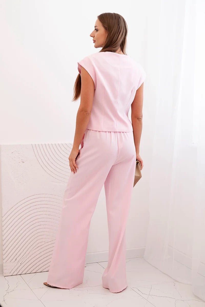 Women's set with a vest and wide - leg pants ART88551 / – Candy | Pink цвет / color | Lexline Fashion