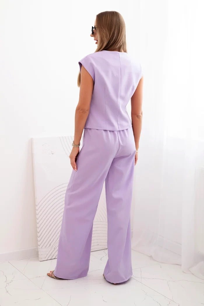Women's set with a vest and wide - leg pants ART88551 / – Light || Purple цвет / color | Lexline Fashion