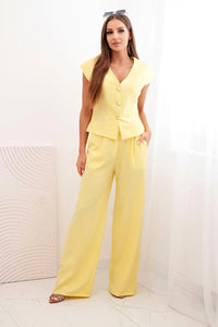 Women's set with a vest and wide - leg pants ART88551 / – Yellow цвет / color | Lexline Fashion