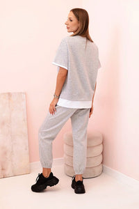 Women's set with short sleeves and pants 7344 / – Gray цвет / color | Lexline Fashion