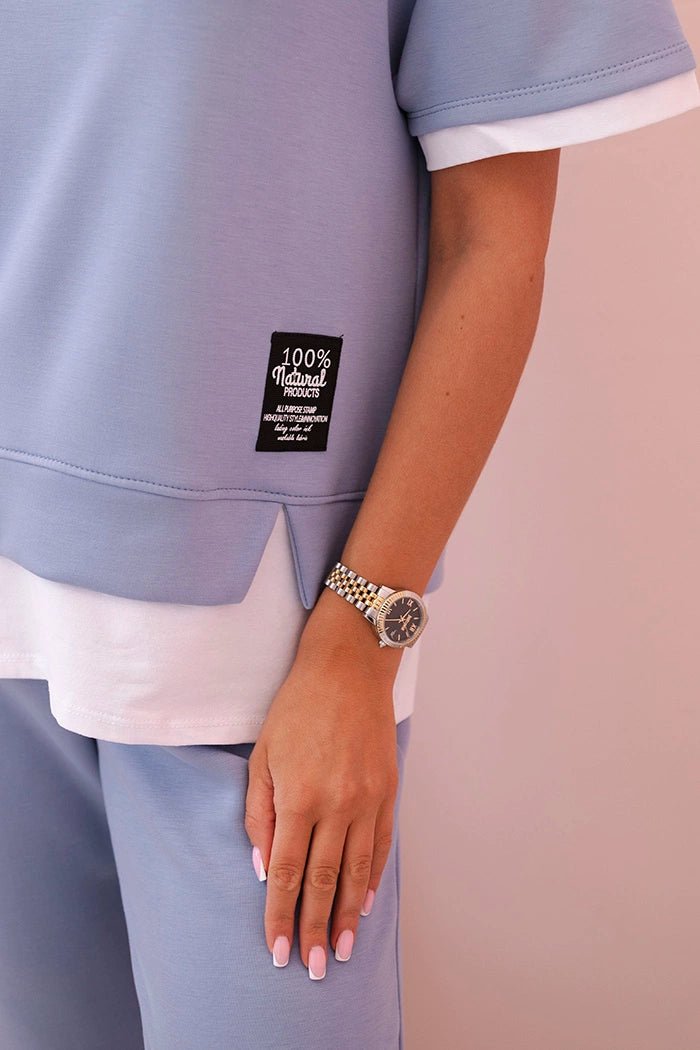 Women's set with short sleeves and pants 7344 / – Jeans цвет / color | Lexline Fashion