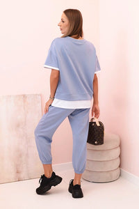 Women's set with short sleeves and pants 7344 / – Jeans цвет / color | Lexline Fashion