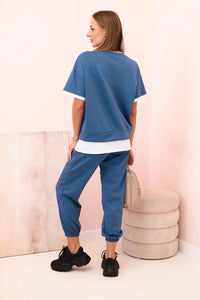 Women's set with short sleeves and pants 7344 / – Marine цвет / color | Lexline Fashion