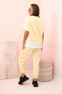 Women's set with short sleeves and pants 7344 / – Yellow цвет / color | Lexline Fashion