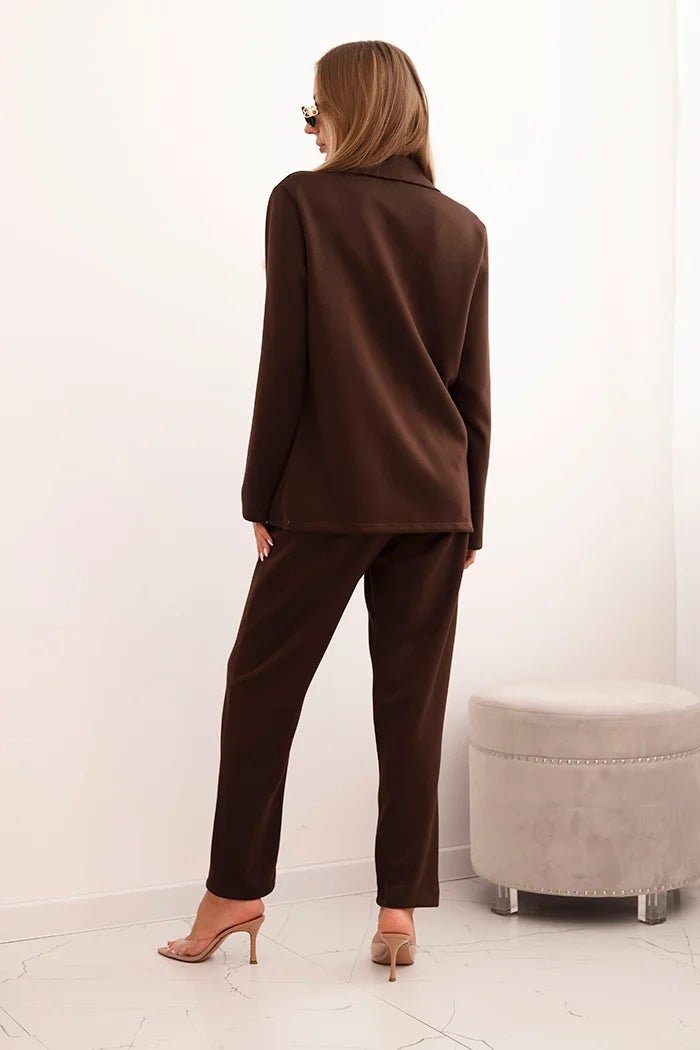 Women's set with viscose, decorated and with elastic trousers ART0222 / – Beige цвет / color | Lexline Fashion