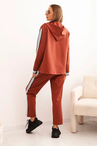 Women's set with viscose, featuring piping and a sports blazer ART0221 / – Khaki цвет / color | Lexline Fashion