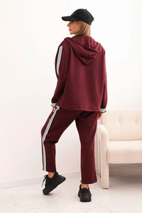 Women's set with viscose, featuring piping and a sports blazer ART0221 / – Khaki цвет / color | Lexline Fashion