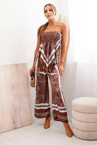 Women's set with wide pants and top 3109 / – Camel цвет / color | Lexline Fashion
