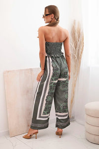 Women's set with wide pants and top 3109 / – Khaki цвет / color | Lexline Fashion
