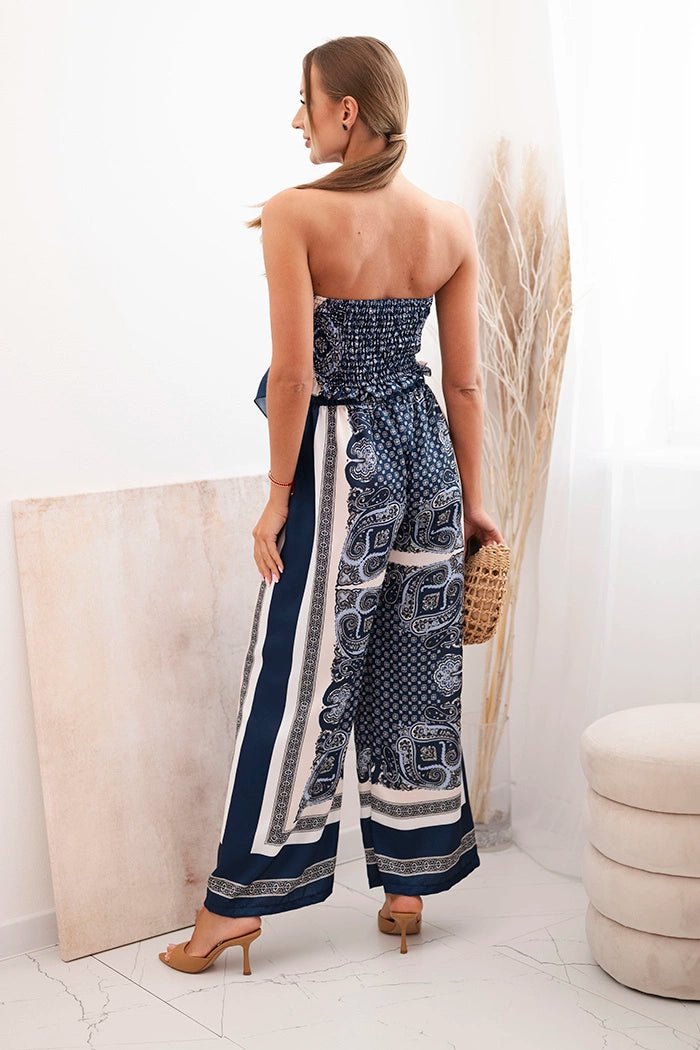 Women's set with wide pants and top 3109 / – Navy blue цвет / color | Lexline Fashion