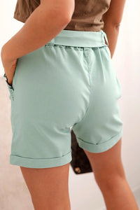 Women's shorts with bow and frills ART23122 / – Dark Mint цвет / color | Lexline Fashion
