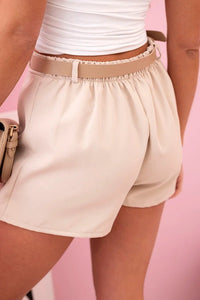 Women's skorts with belt ART0241 / – Beige цвет / color | Lexline Fashion