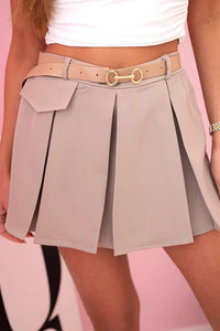 Women's skorts with belt ART0241 / – Dark Beige цвет / color | Lexline Fashion