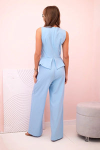 Women's sleeveless jumpsuit 58060 / – Blue цвет / color | Lexline Fashion